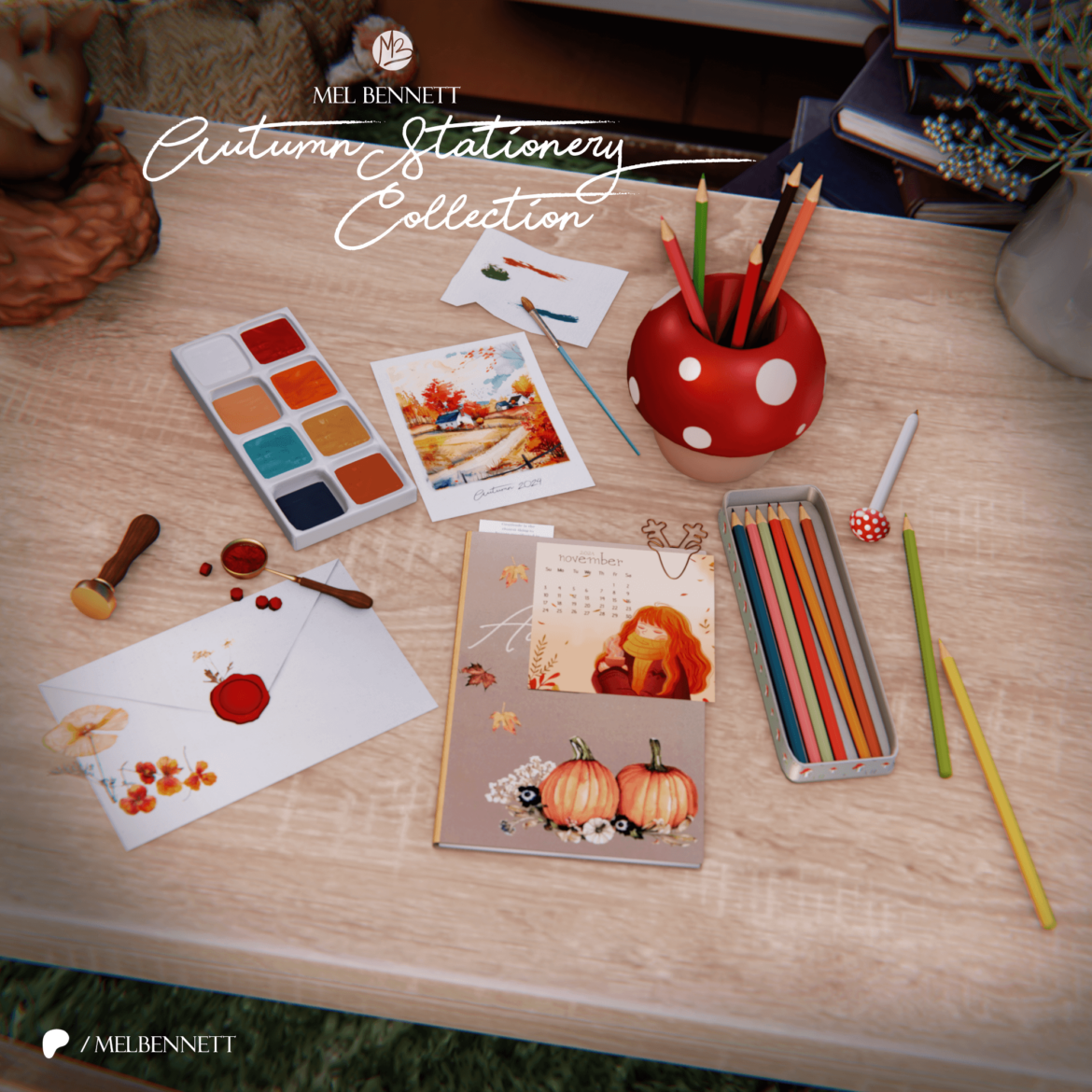 Sims 4 Autumn Stationery Collection