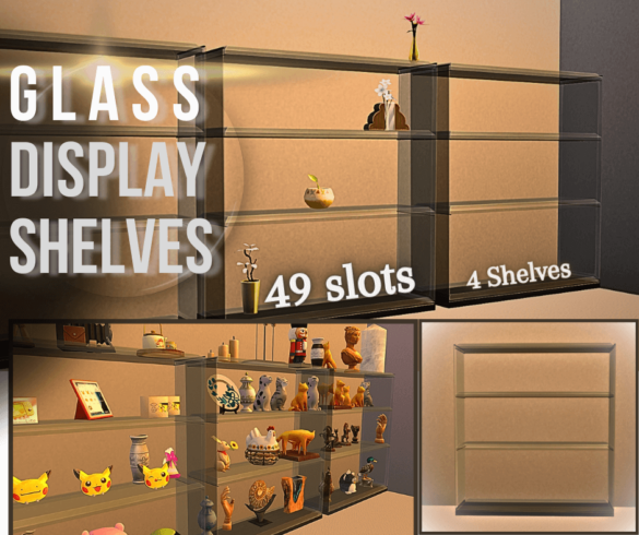 Glass Display Shelves - with 49 display slots - Sims 4 Update